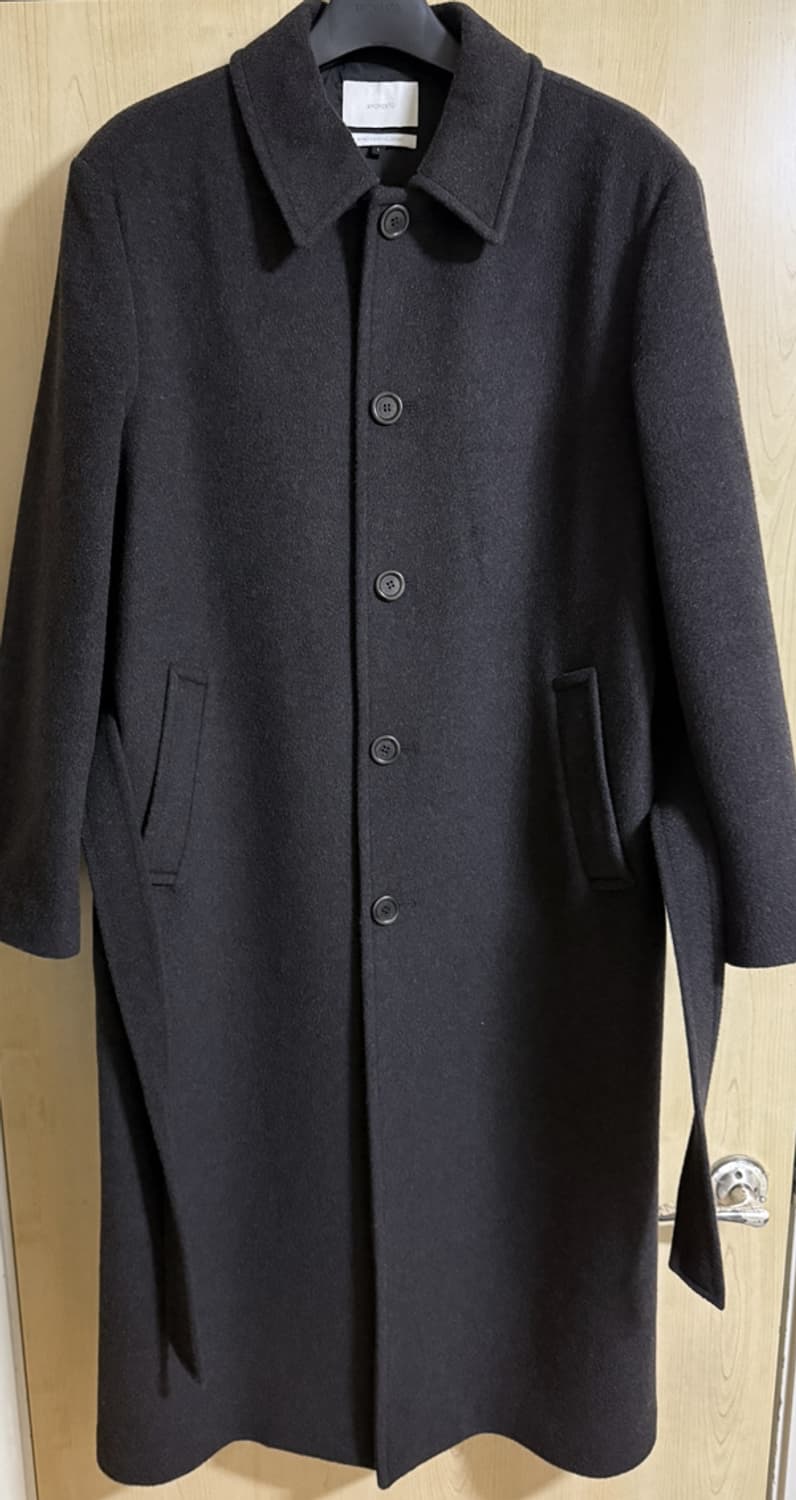 [L] 아모멘토 25fw 싱글 브레스티드 롱 코트 다크 브라운 상품이미지2