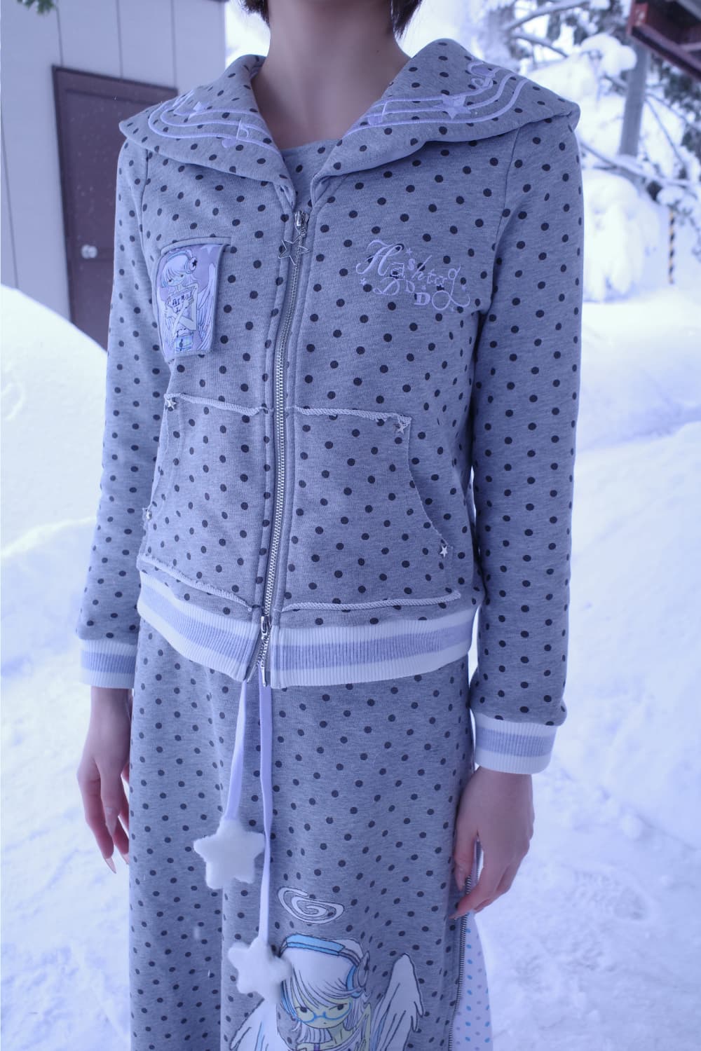 oooctopus sailor hood zip-up 그레이 상품이미지3