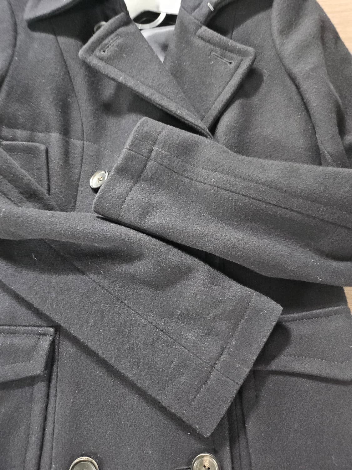 타미힐피거 블랙 모 더블롱코트  XS 상품이미지5