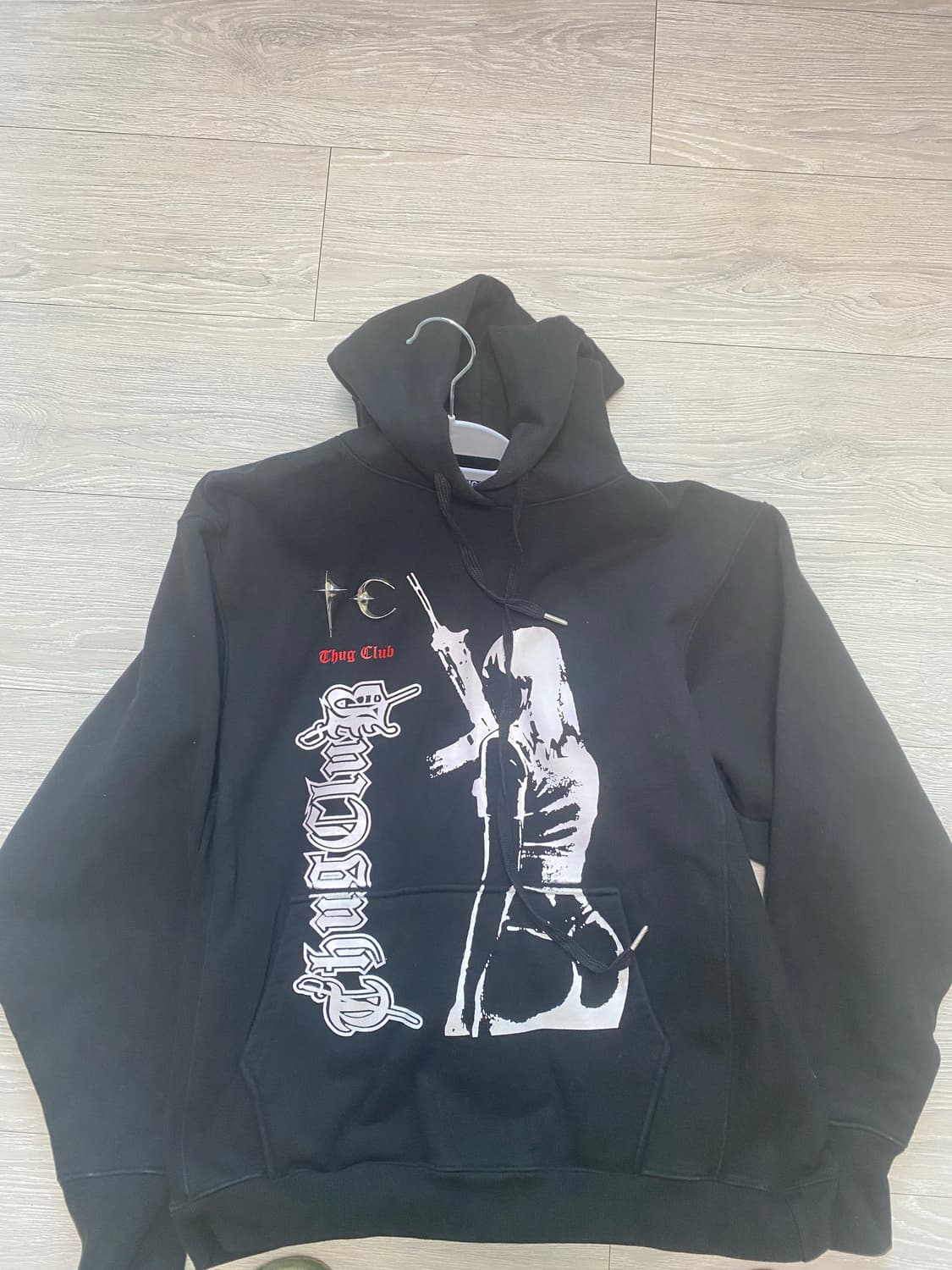 (L)떠그클럽 뿔후드 블랙 상품이미지1