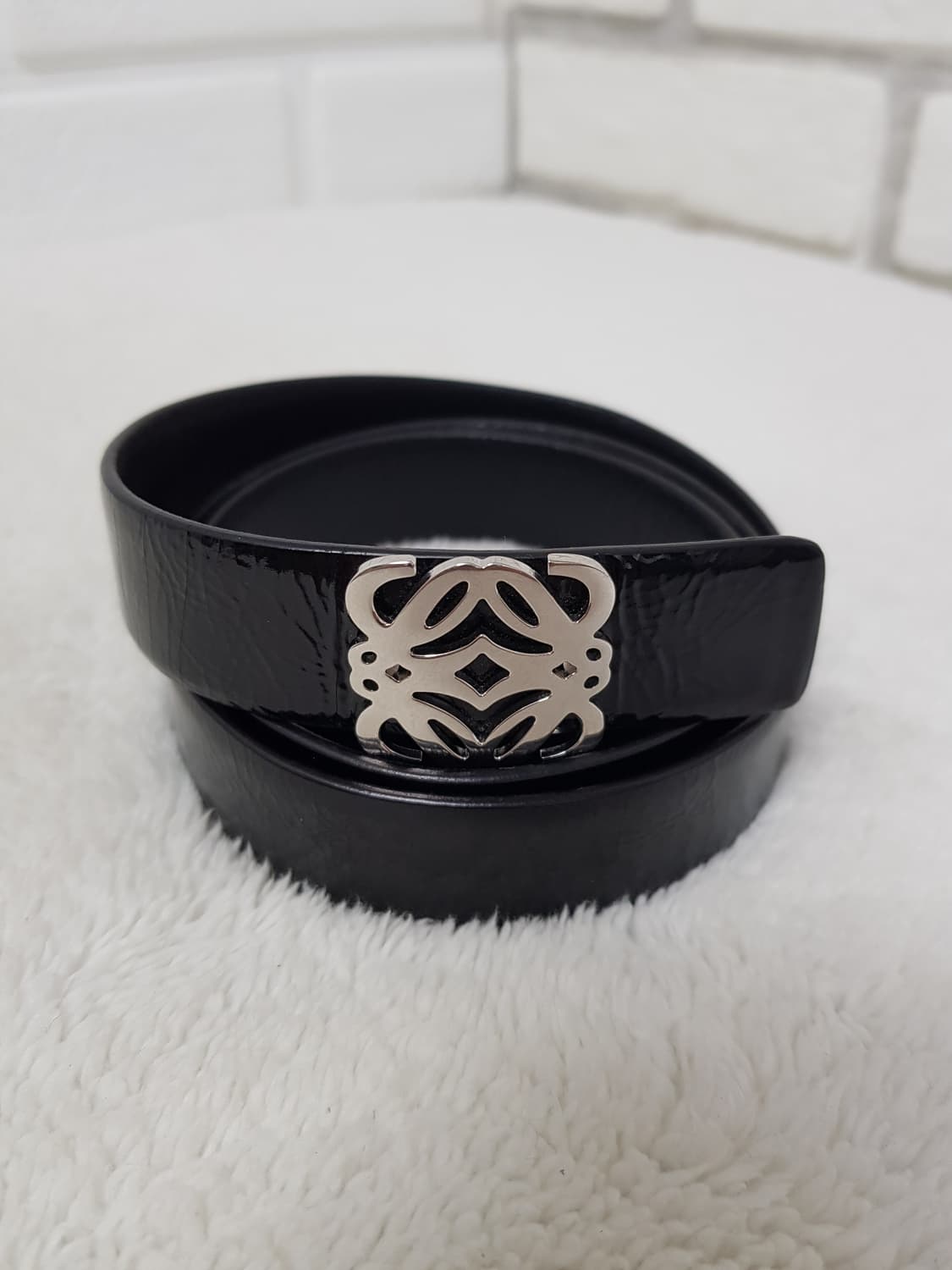 [85/34/정품] 로에베 아나그램 페이던트 블랙벨트 상품이미지1