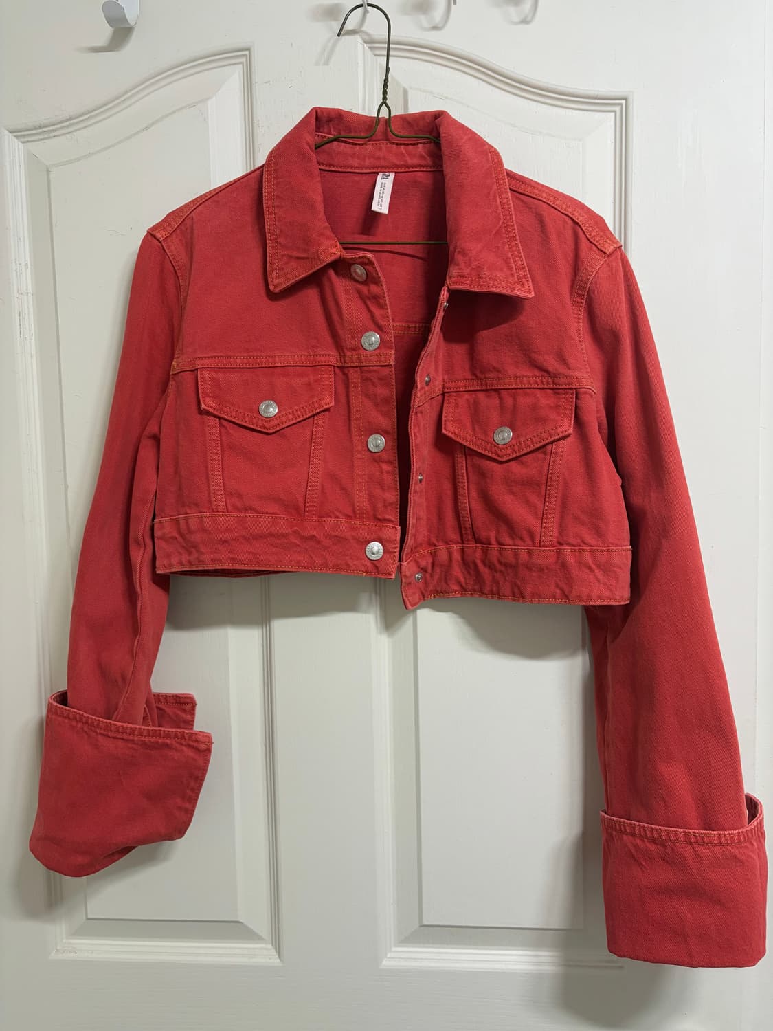 zara 빈티지 워싱 데님 자켓 레드 상품이미지2