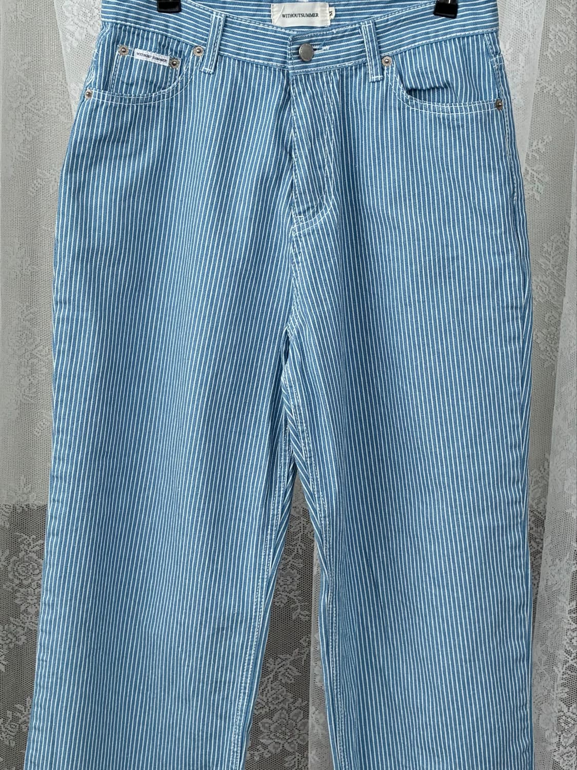 M) 위드아웃썸머 bean pants 빈 팬츠 블루 상품이미지3