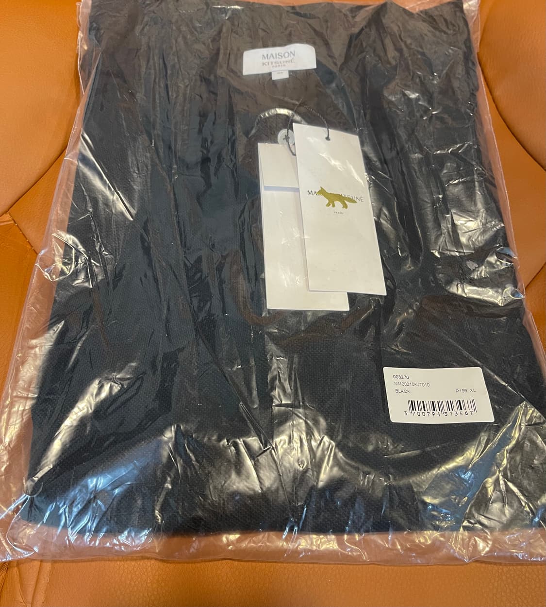 메종키츠네 그레이폭스 반팔카라티 블랙XL (새상품/정품) 상품이미지1