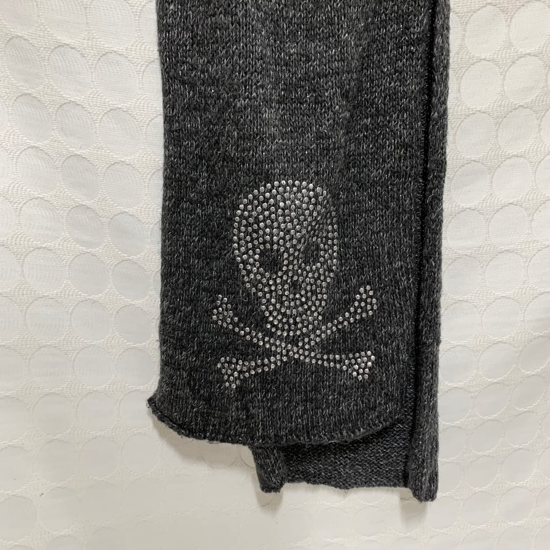 vintage 해골 무늬 니트 머플러 상품이미지4