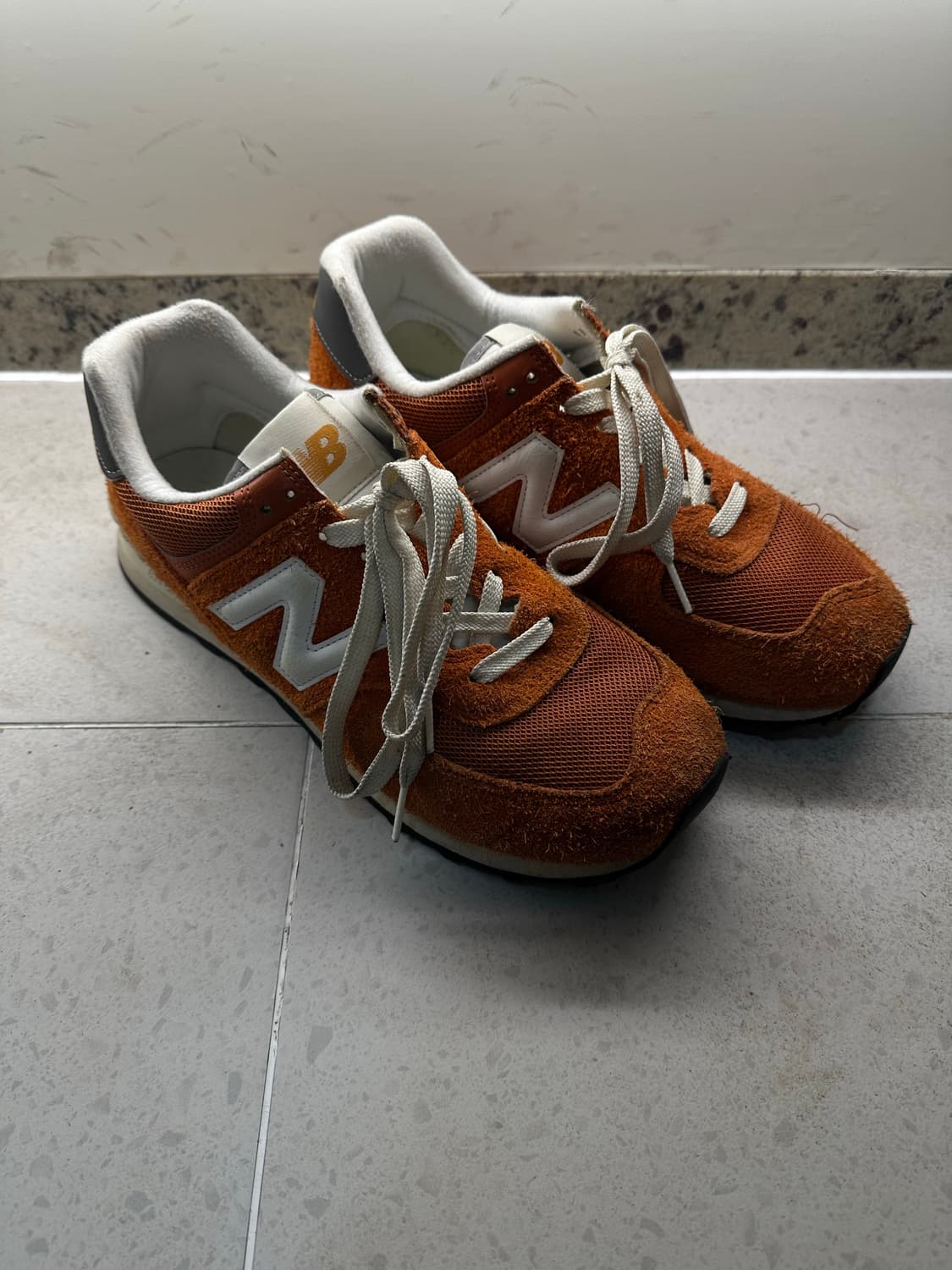 뉴발란스 574 헤리티지 오렌지 버스트 화이트 상품이미지3