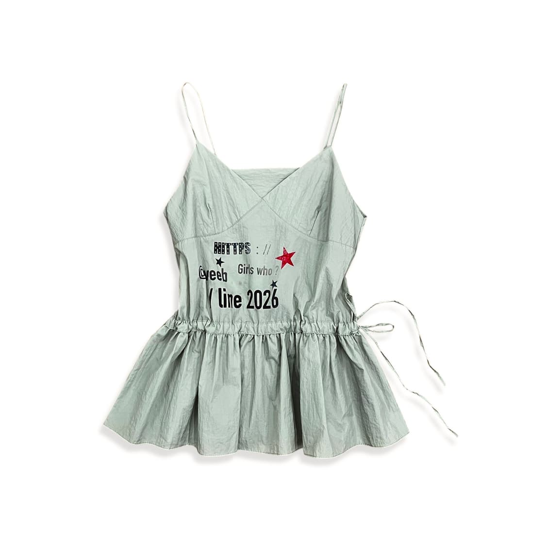 Lettering Nylon Sleeveless Top 상품이미지1