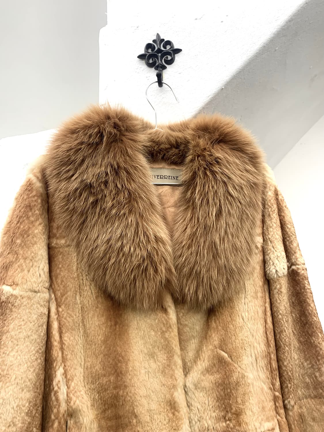 Rust camel rabbit fur jacket  상품이미지5