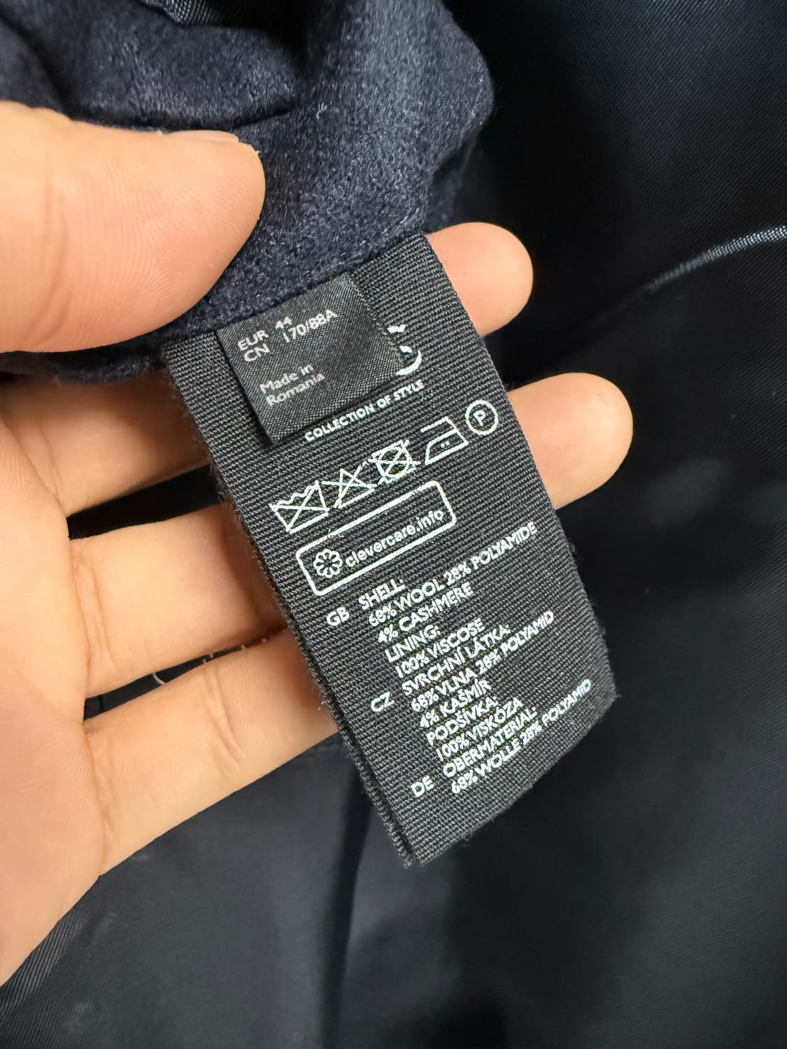 COS 코스 네이비 울 캐시미어 카라리스 자켓 상품이미지4