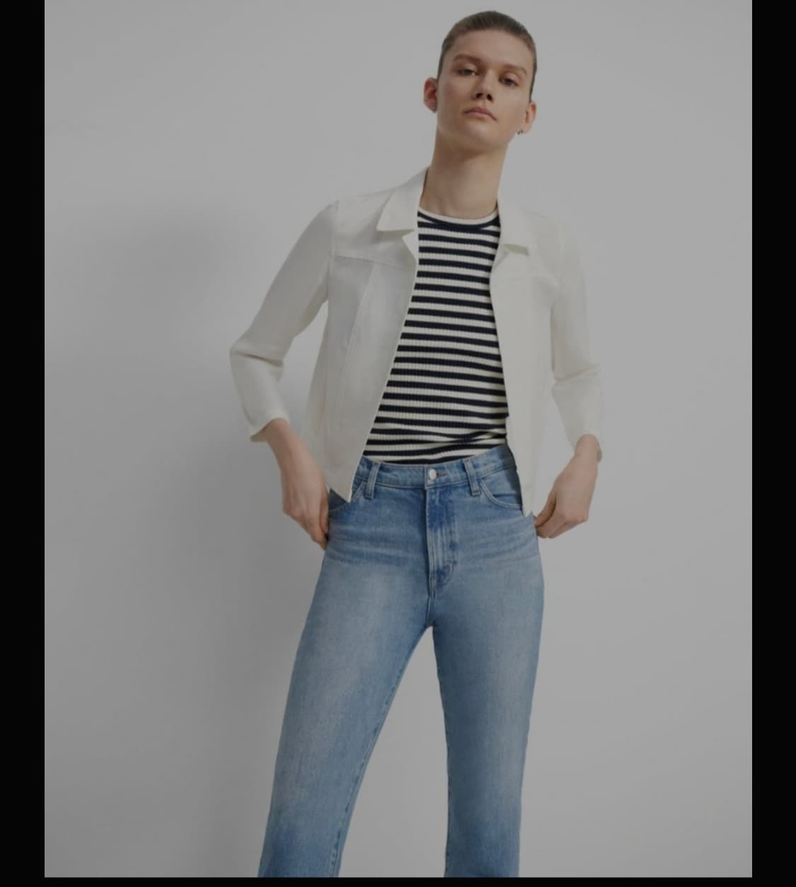 띠어리(Theory) 소프트 크런치 슈렁큰 자켓 (화이트/M) 상품이미지1