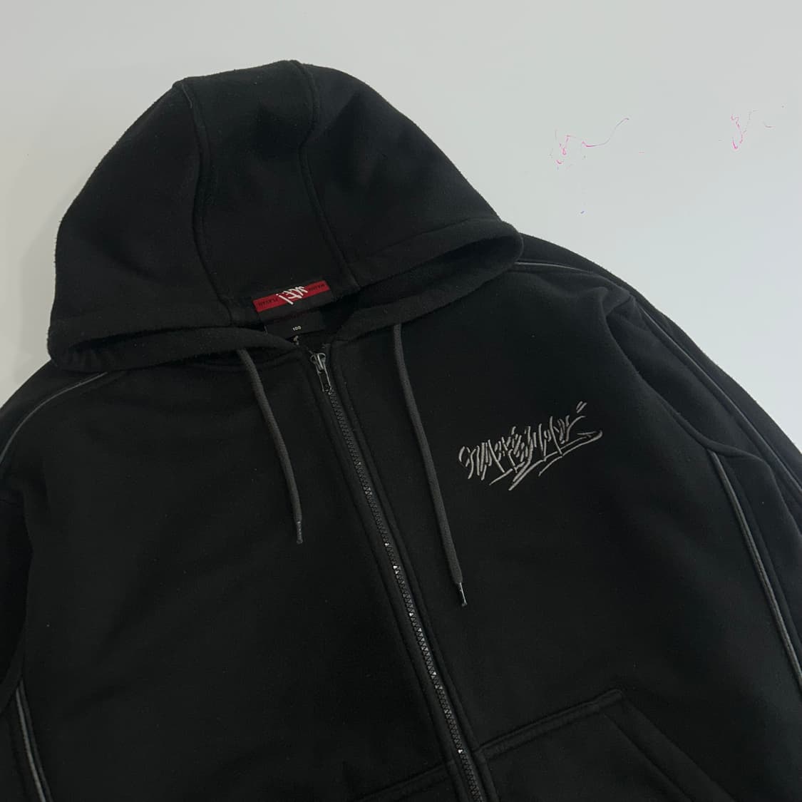 MF.! 마자플라자 레터링로고 백포인트 블랙 후드집업 상품이미지5