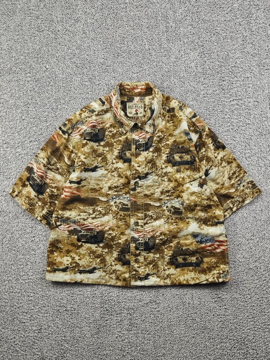 레드헤드 밀리터리 하와이안 셔츠 크롭커스텀 ( S ) / 11911 상품이미지1