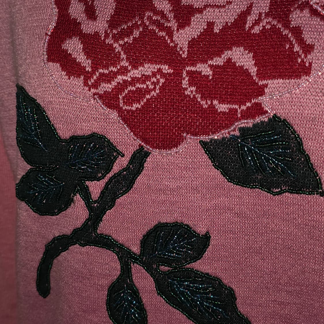 일본빈티지)쥬에티 핑크로즈st 히메갸루 로맨틱 러블리 니트 상품이미지4