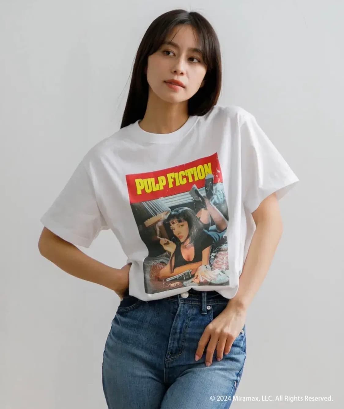 여성용 빔즈 X 굿락스피드 펄프픽션 빈티지 무비 반팔 티셔츠 F 상품이미지8