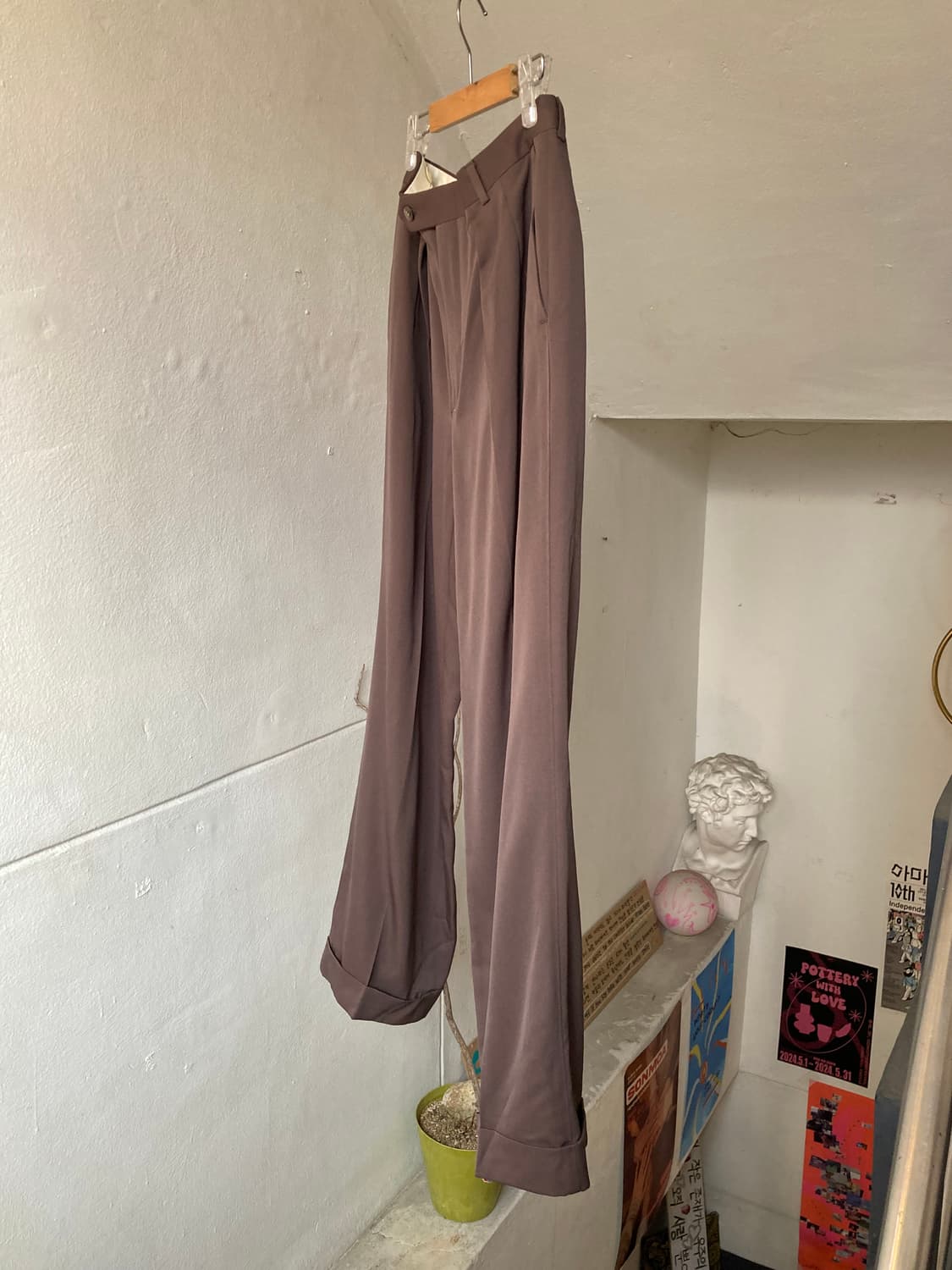 빈티지 브라운 핀턱 슬랙스 상품이미지4