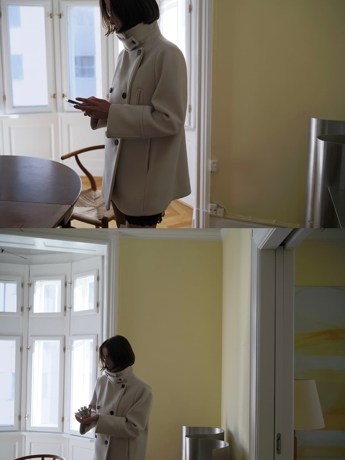 버뮬라 울 피코트 아이보리 상품이미지3