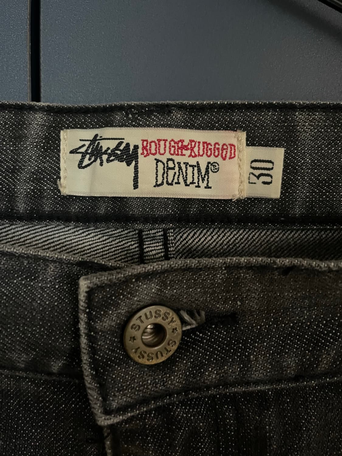 90s 스투시 rough and rugged 블랙 스트레이트진 상품이미지3