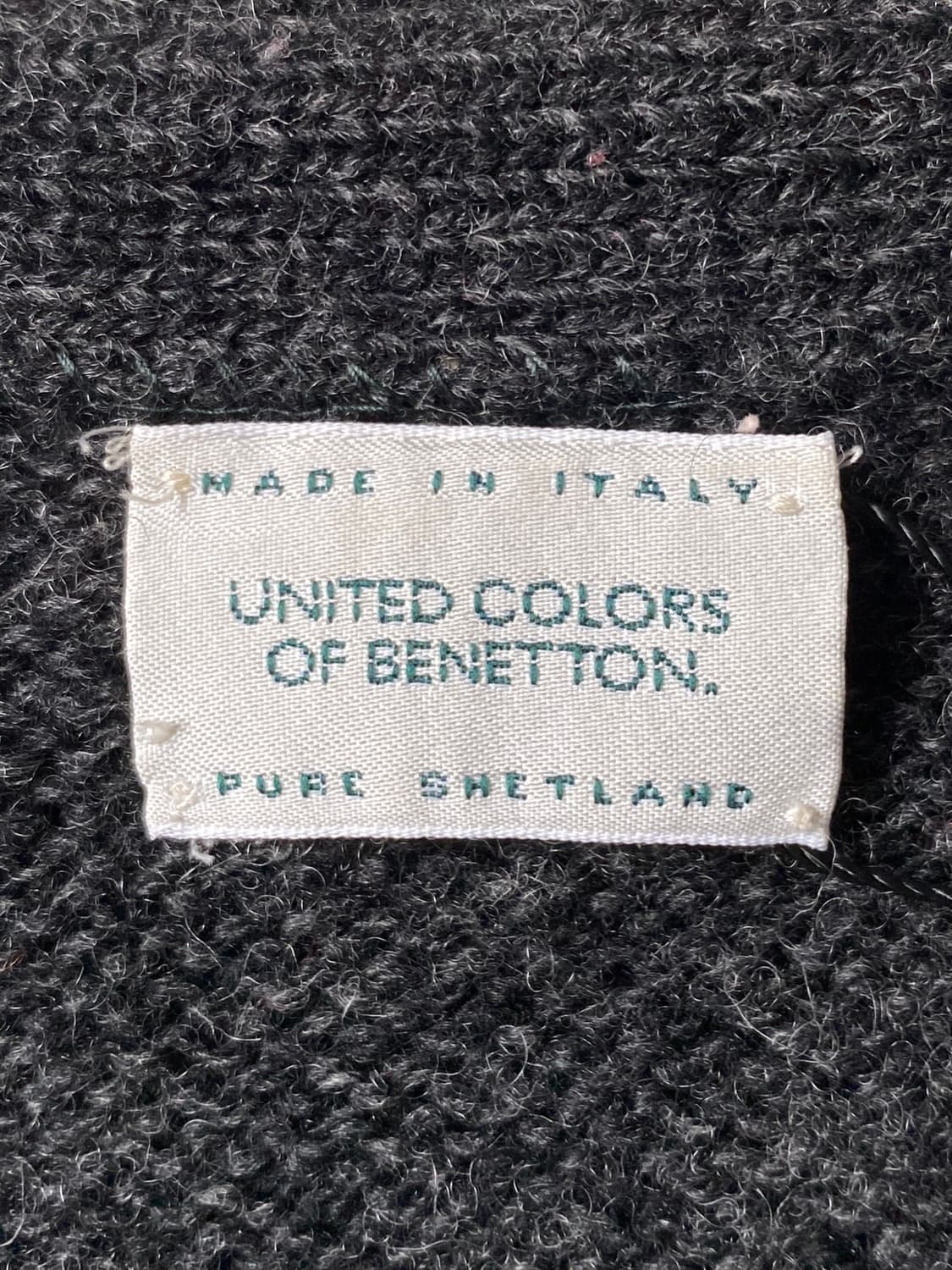 베네통 쉐틀랜드 울 패턴 니트 가디건 (Man M) 상품이미지4