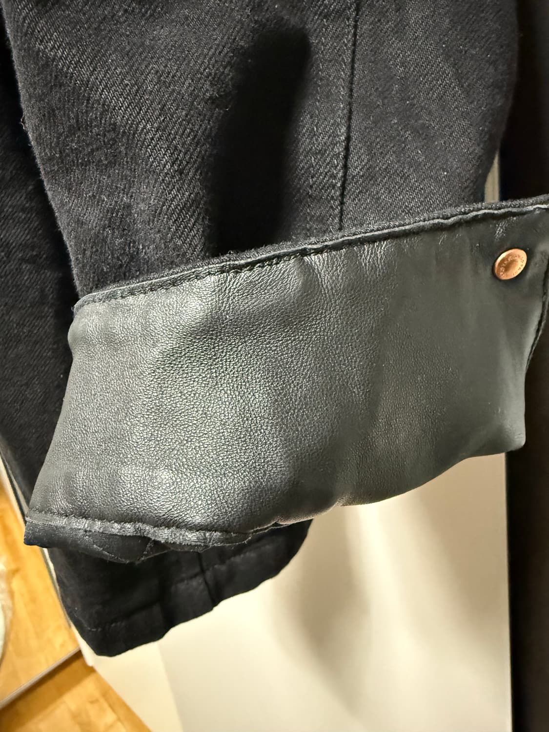 비헤비어 워시드 레더 카라 커버올 자켓 2 상품이미지3