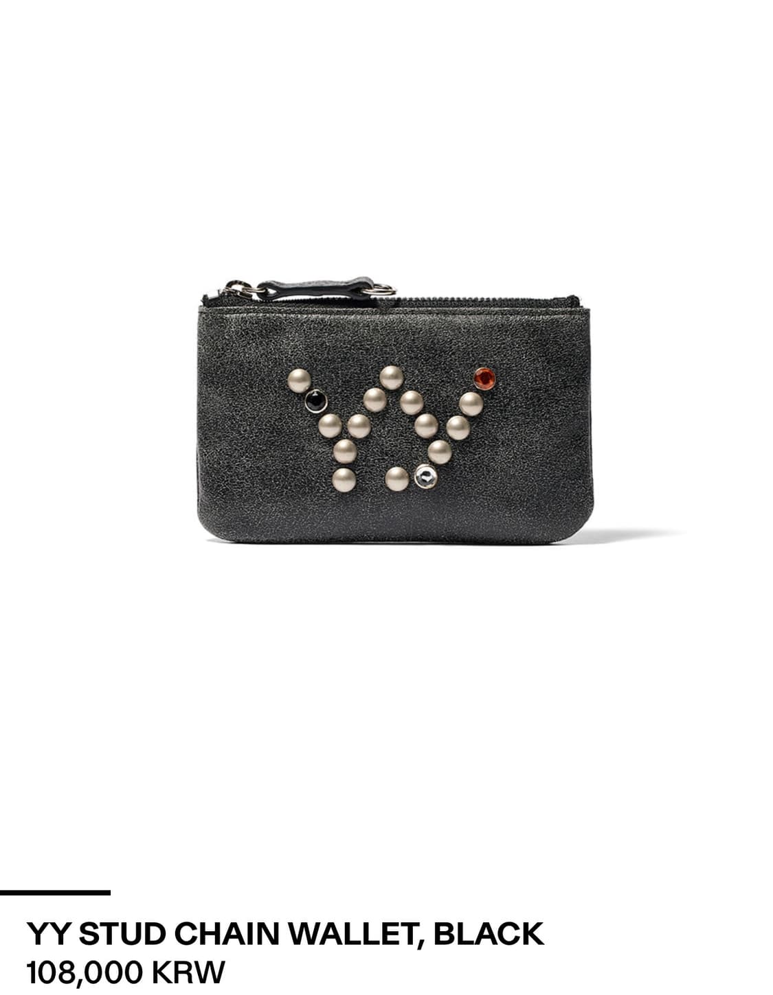 OPEN YY STUD CHAIN WALLET BLACK  상품이미지1