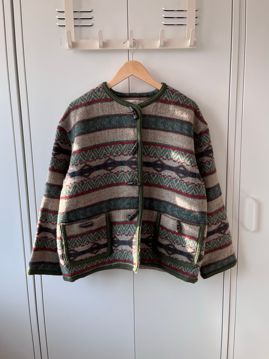 Mature 더플 단추 패턴 울자켓 상품이미지10