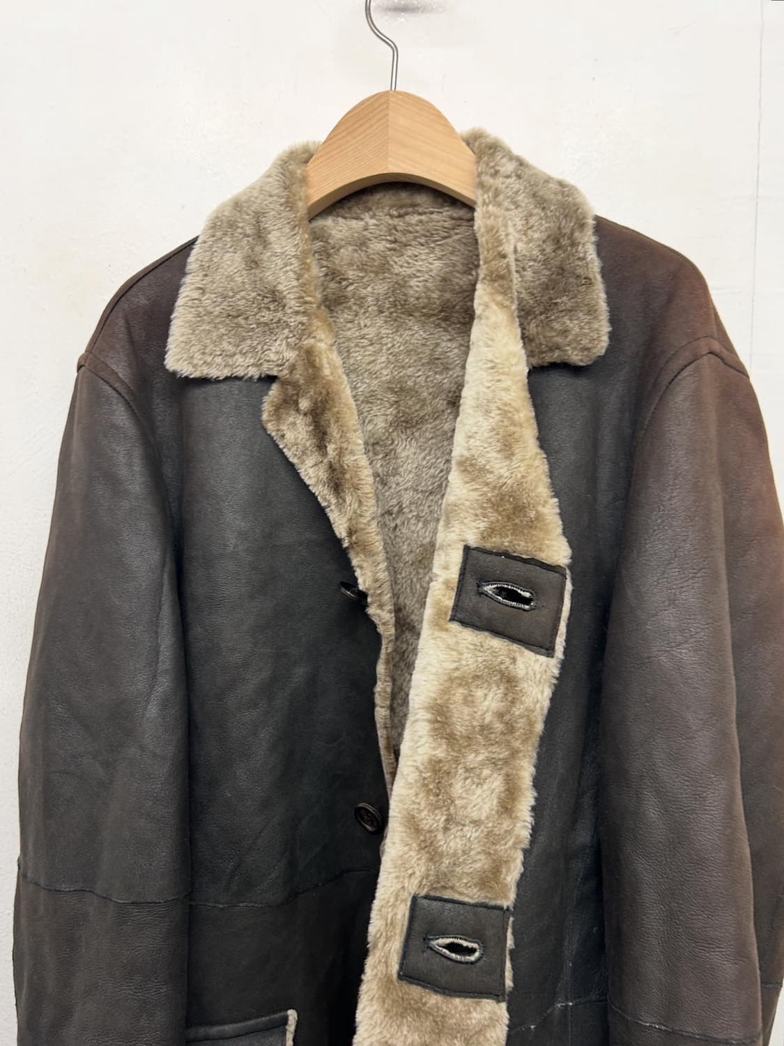 00s JPN BURBERRY 버버리 양가죽 무스탕 코트 상품이미지3