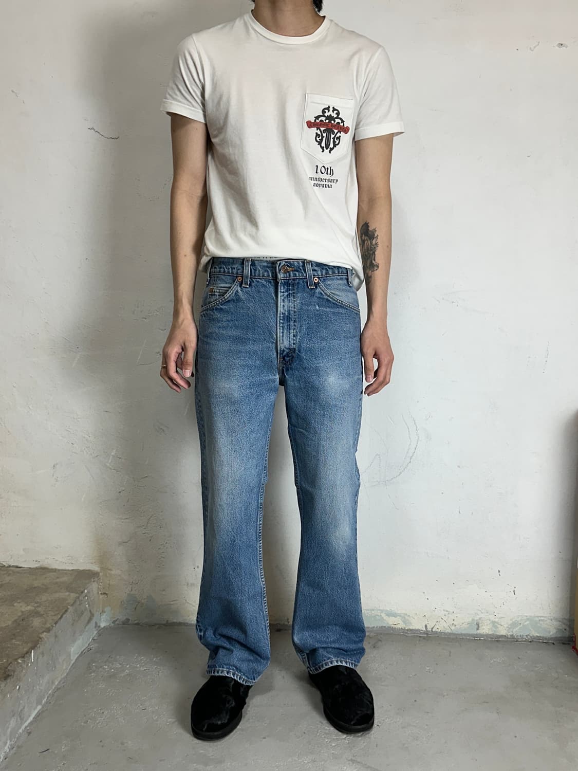 90's USA Made 빈티지 리바이스 517 오렌지탭 부츠컷 데님 상품이미지2