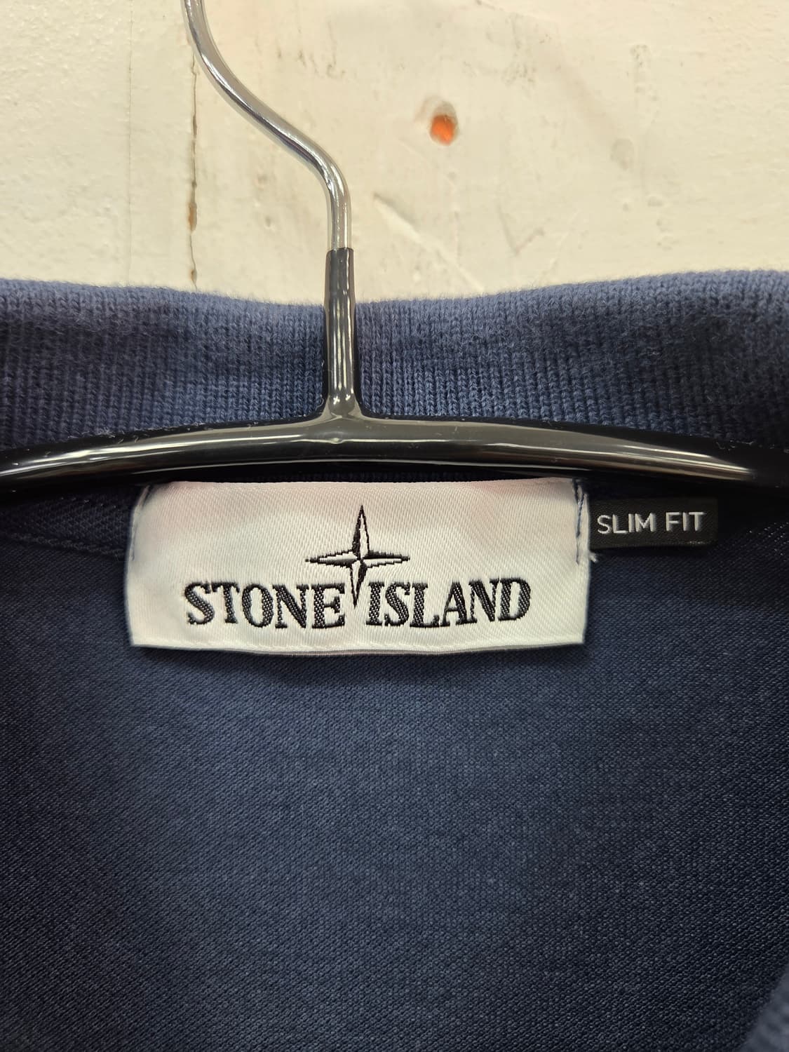 M QR정품 스톤아일랜드 네이비 카라 반팔 티셔츠 상품이미지4