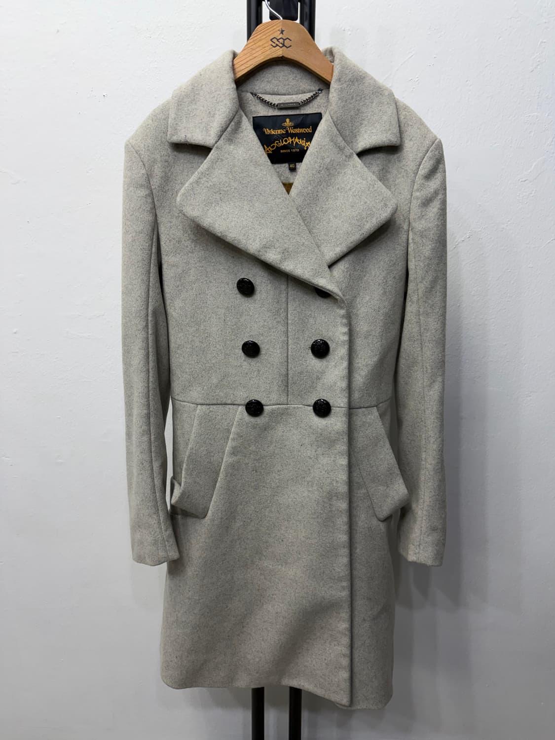 정품) 비비안웨스트우드 그레이 더블 코트 40 상품이미지1