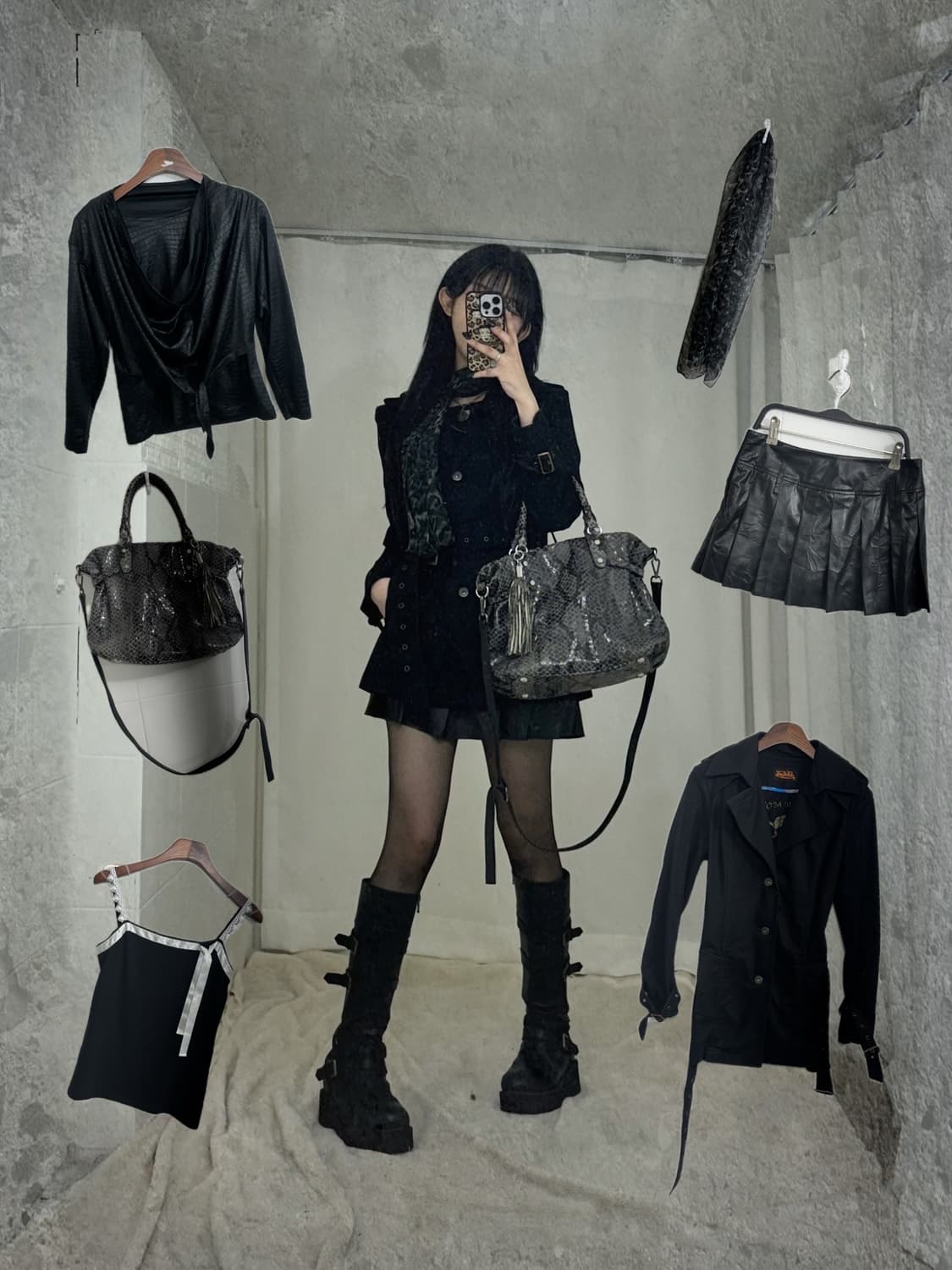 본더치 나나깔 펑크 락시크 코디세트  상품이미지1