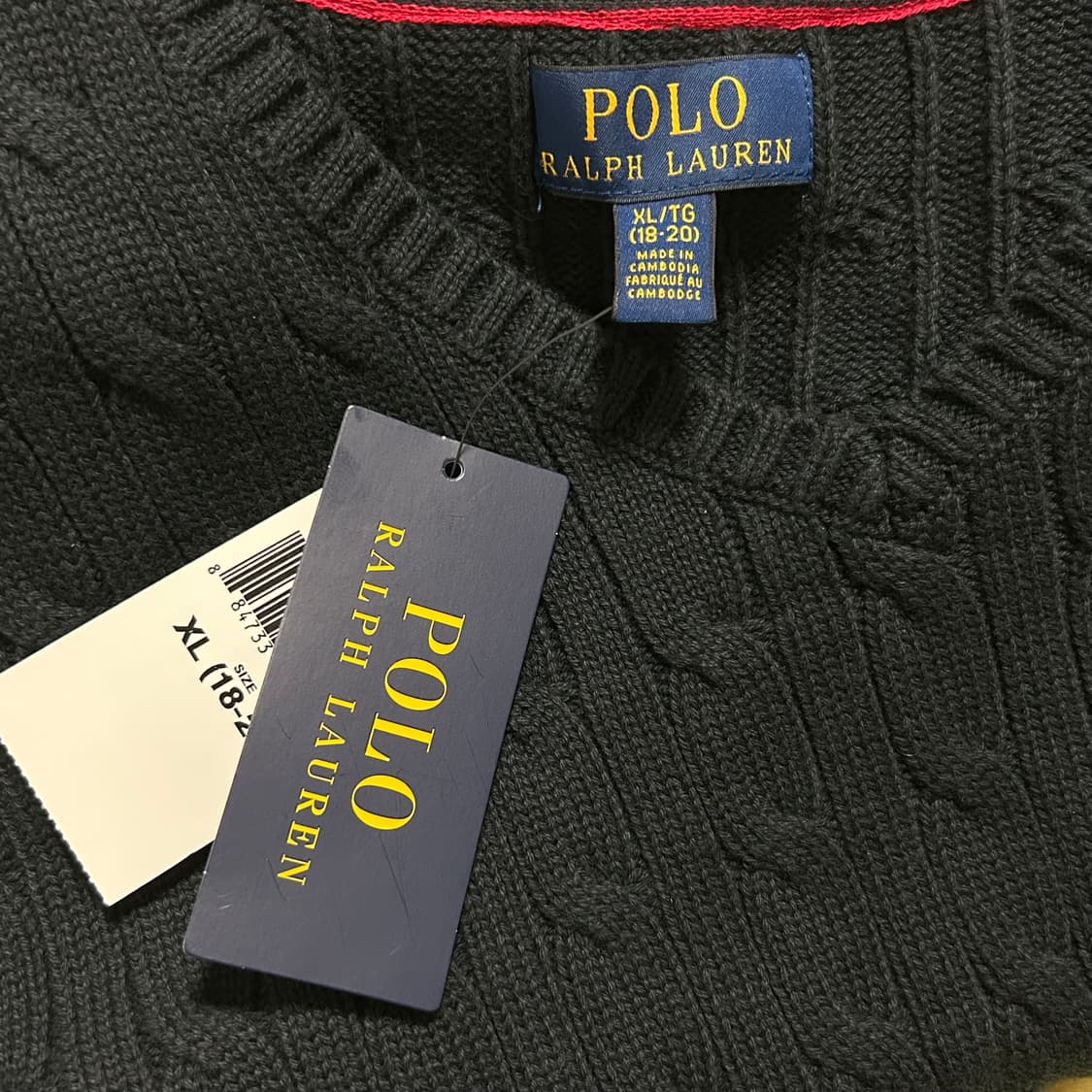 (새상품) 폴로 랄프로렌 신형 케이블 꽈배기 니트 조끼 베스트 블랙  상품이미지6