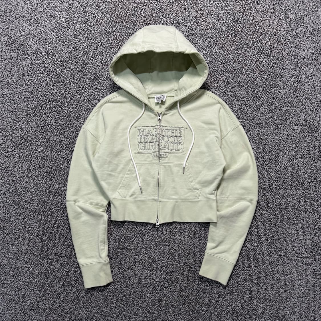 Name : 마리떼 시그니처로고 투웨이 크롭 후드집업 :)  상품이미지1