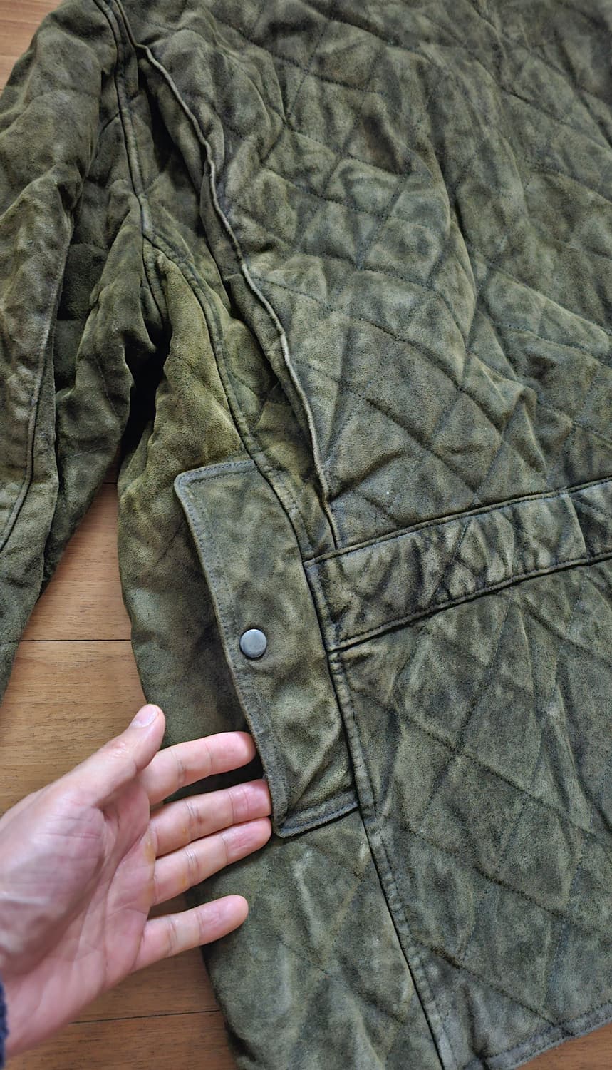 폴로 랄프로렌 오일 왁스 퀼팅 가죽 모호크 XL 사이즈  상품이미지7