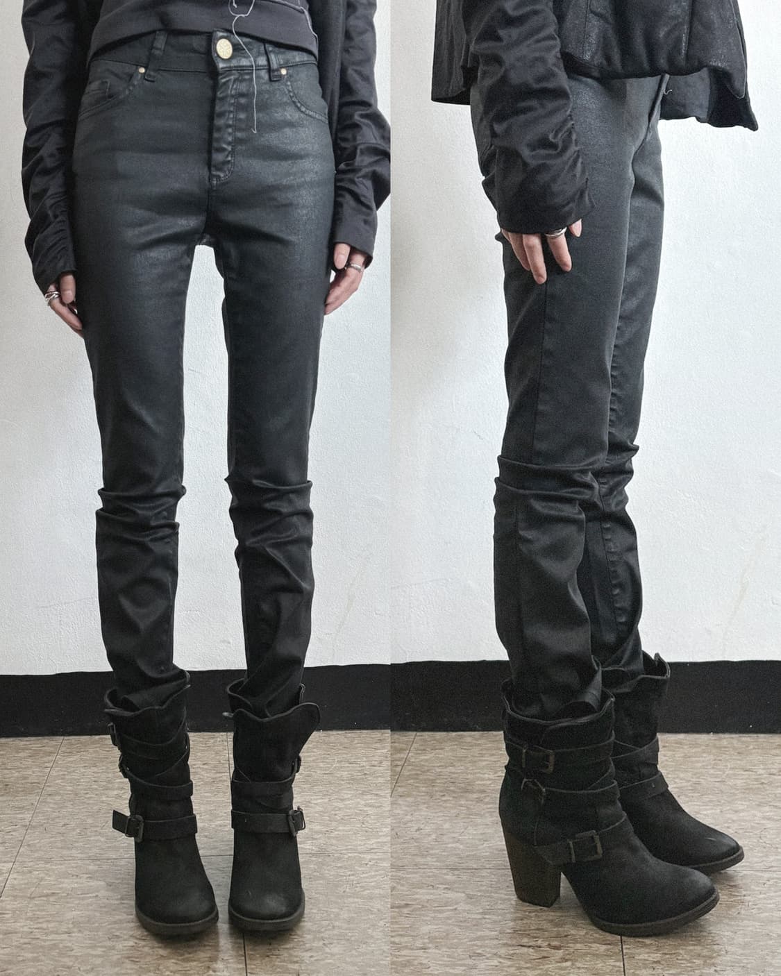 gigliotti 슬림핏 코팅진 상품이미지1