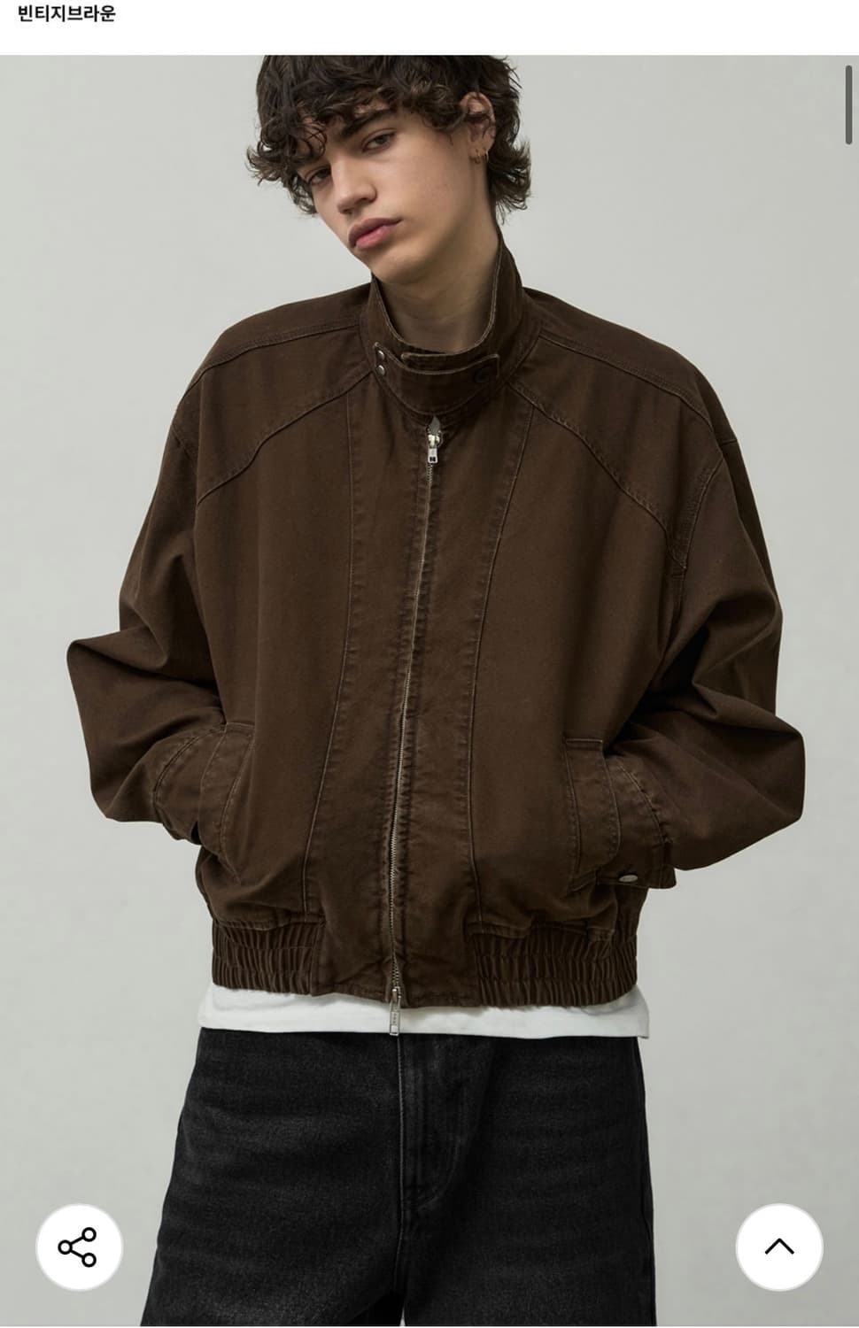 (새상품)(L) [데일리룸X알리스] 페이디드 그레인 코튼 블루종 자켓 상품이미지3