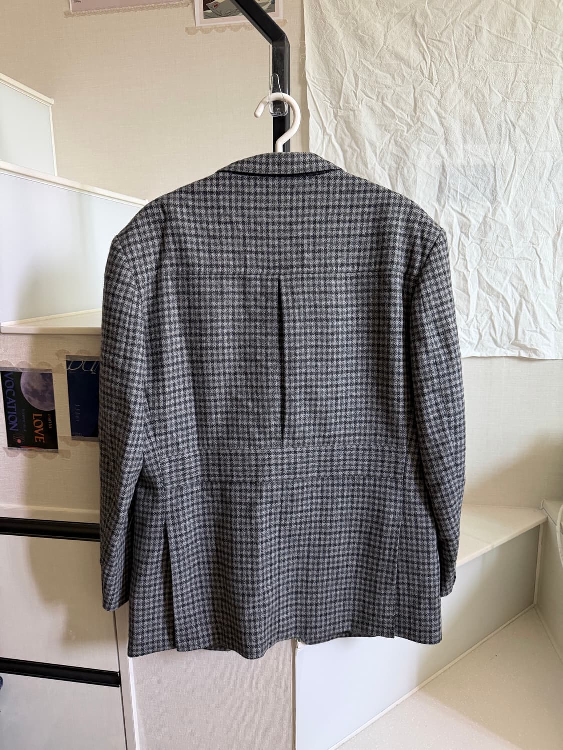 모직 체크 패턴 자켓 상품이미지3