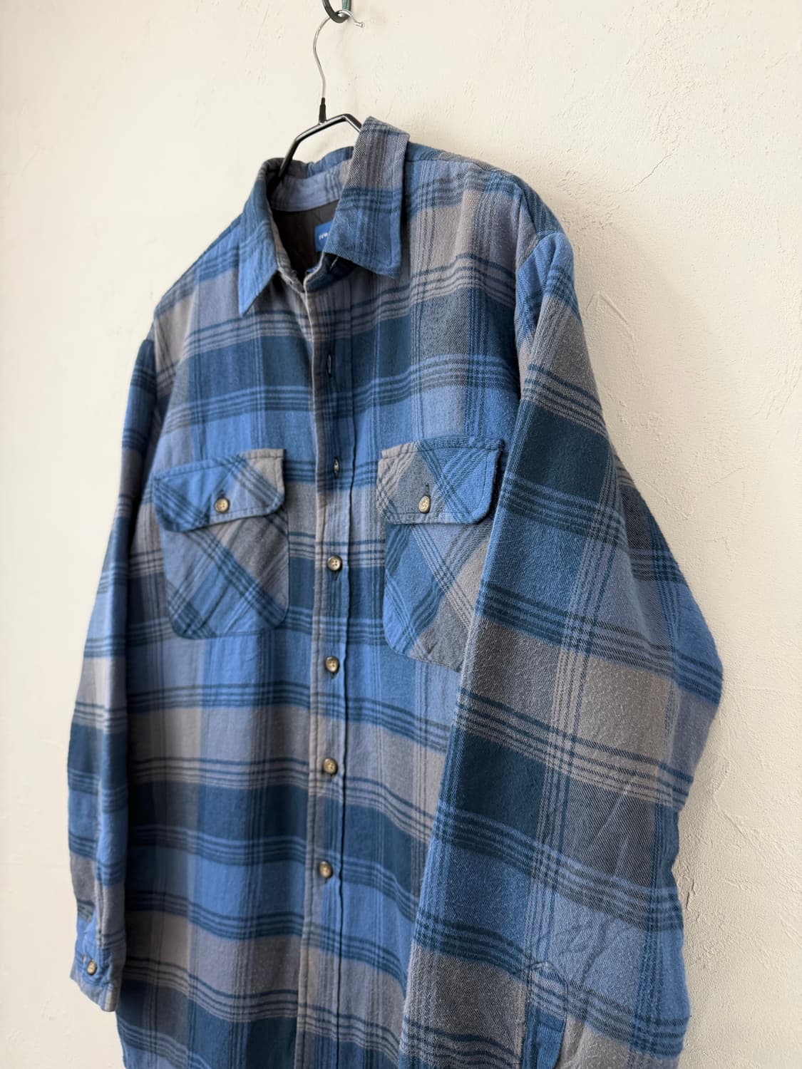 90s 타운크래프트 퀼팅 체크 셔츠 상품이미지2