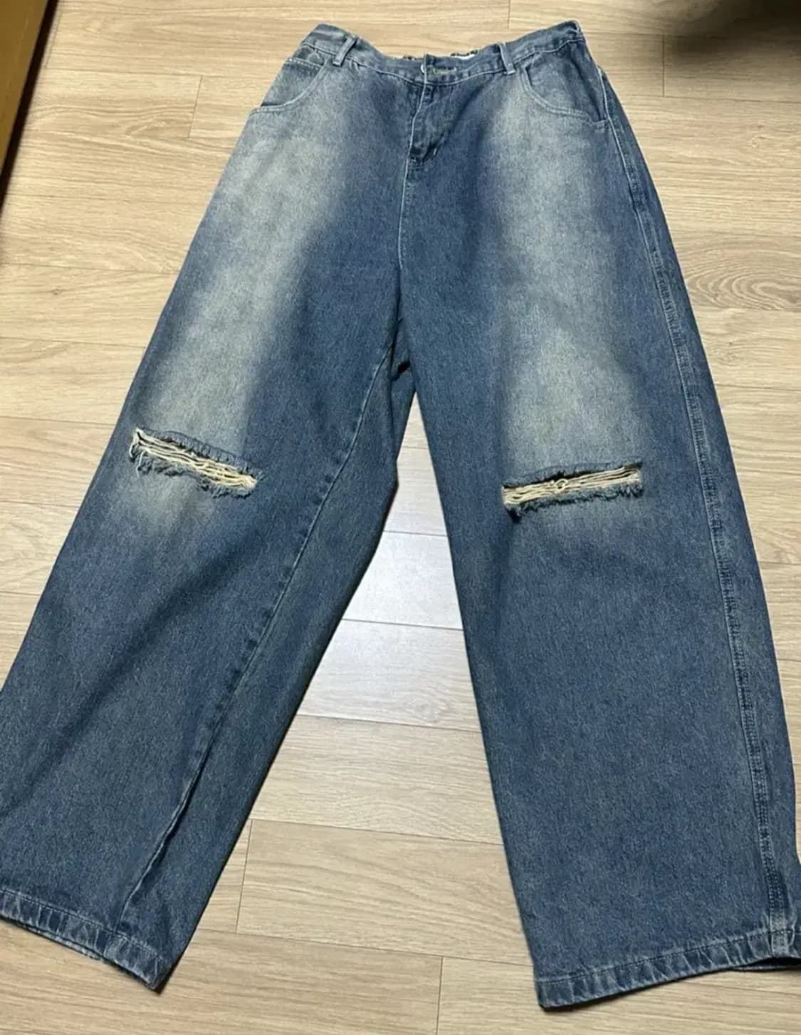 옷미새미홀 찢청 데님 상품이미지3