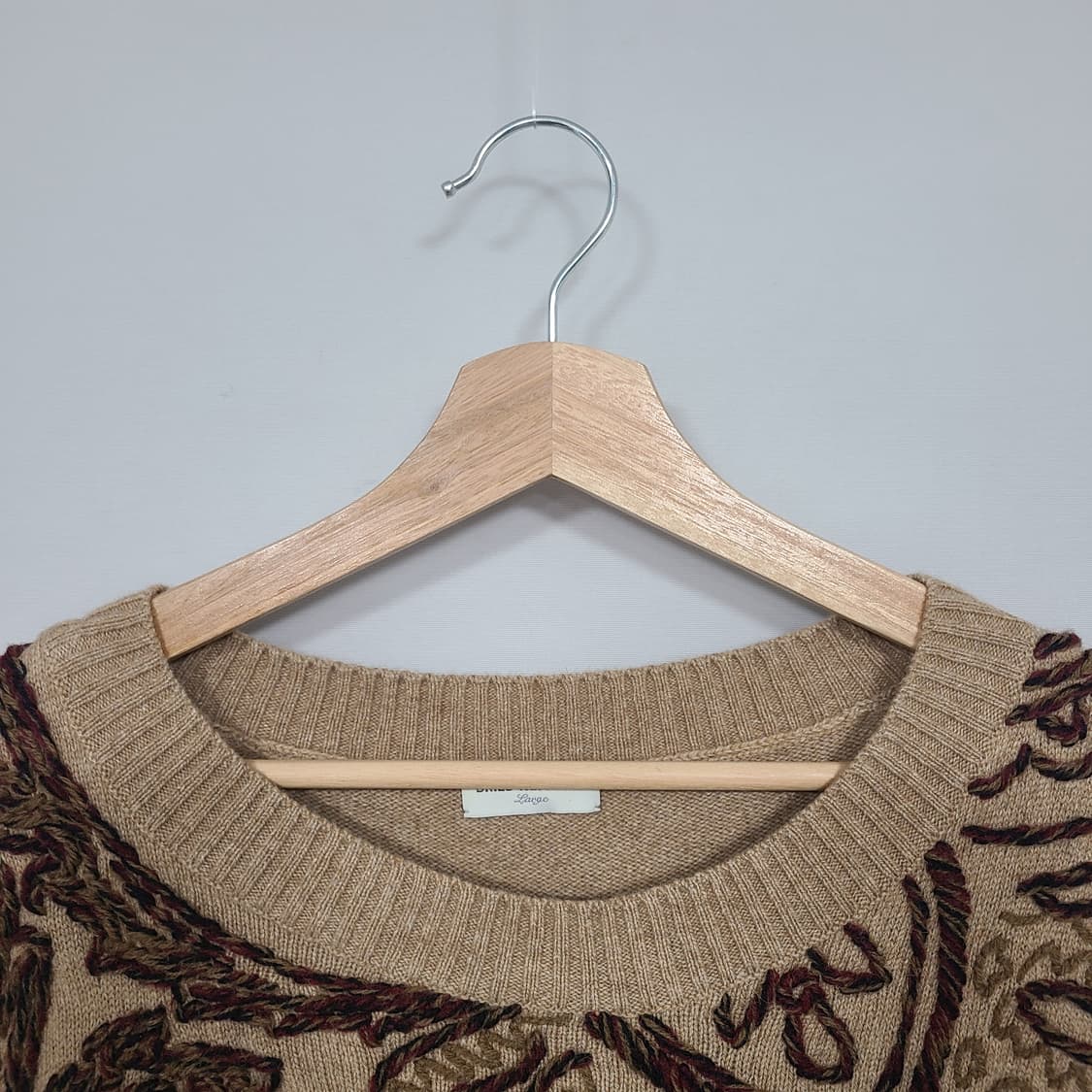 드리스 반 노튼 엠브로이더리 니트 카멜 L 상품이미지2