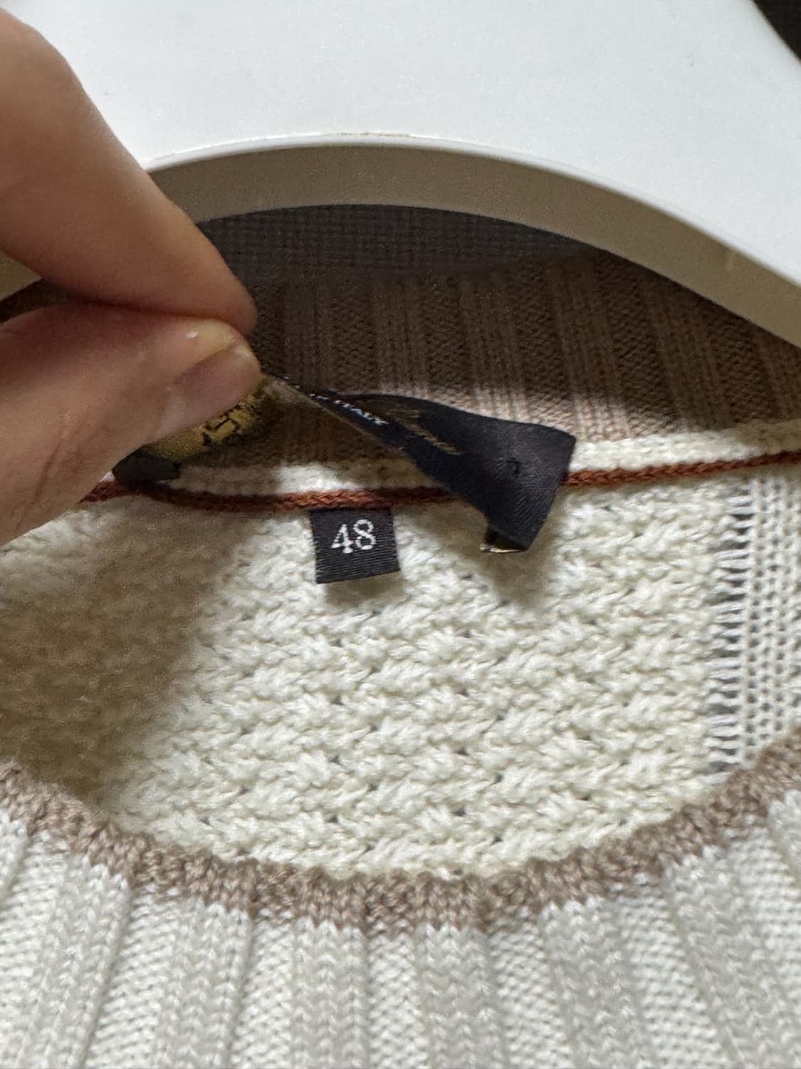 로로피아나 코튼 캐시미어 케이블 니트 화이트 48 상품이미지5