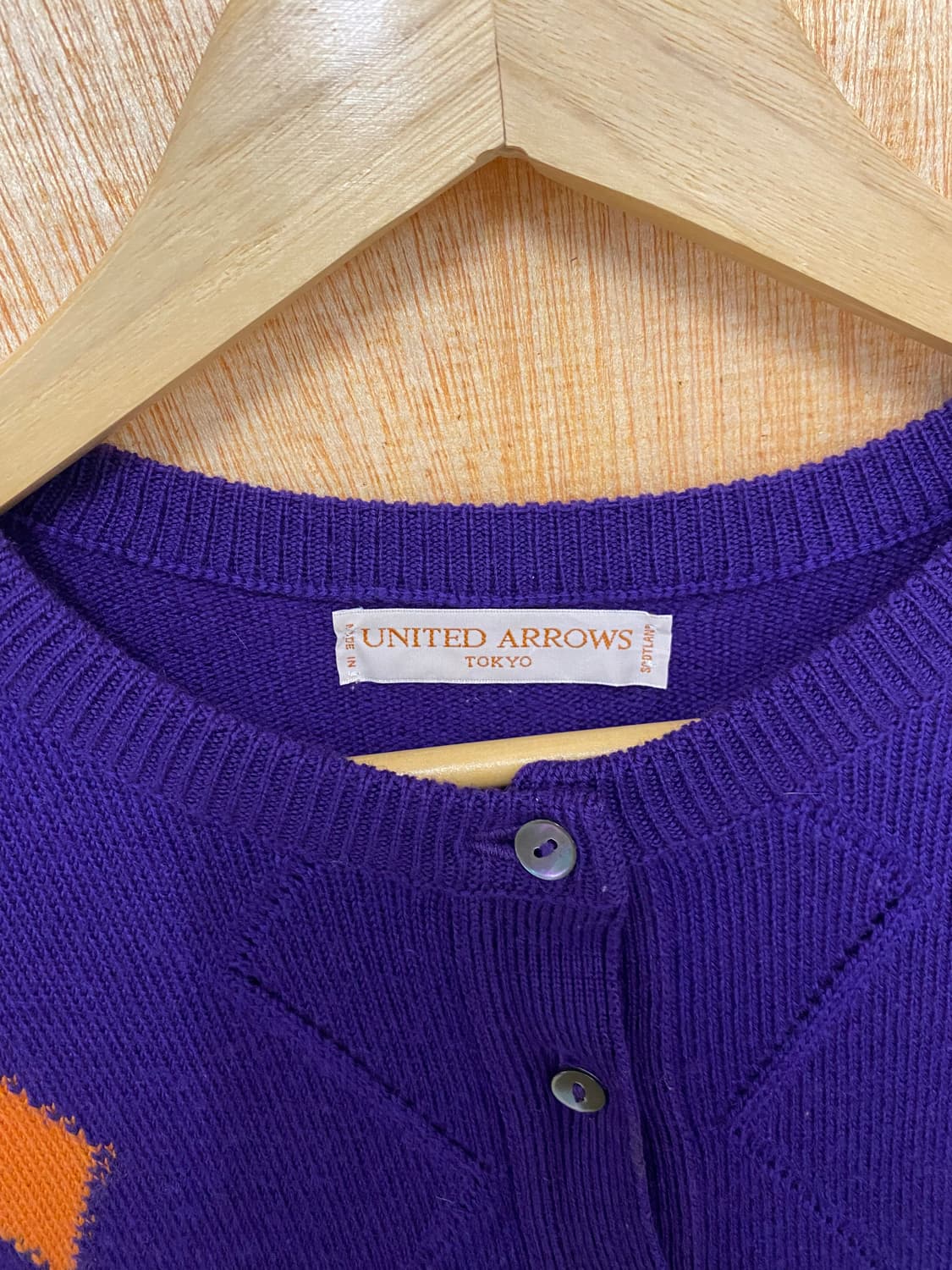 UNITED ARROWS agyle cardigan 아가일 울 가디건 상품이미지4