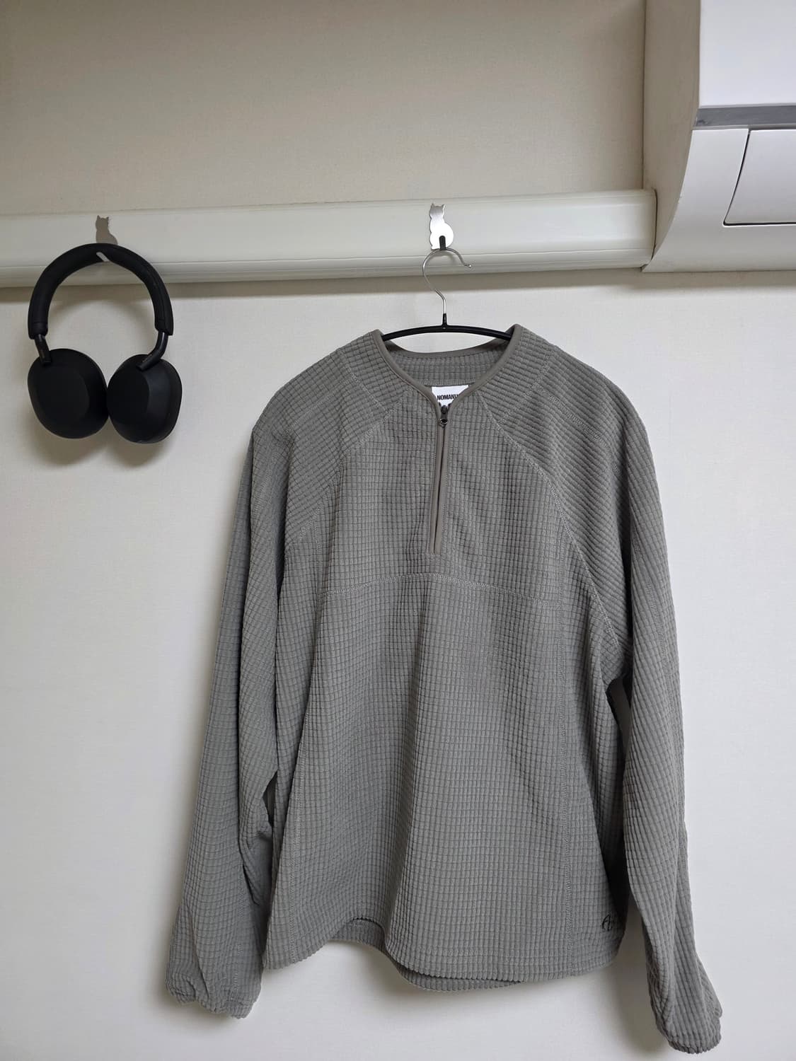 노매뉴얼 헤비 와플 하프 집업 그레이 M 상품이미지1