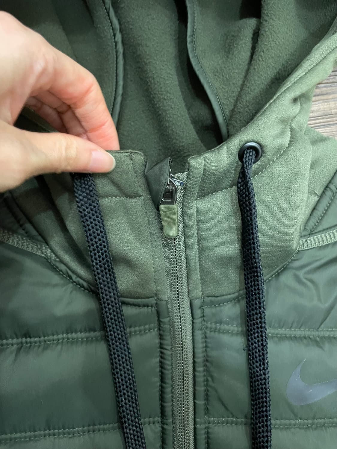 나이키 써마 윈터라이즈 풀집 후드 집업 자켓 카키 상품이미지4