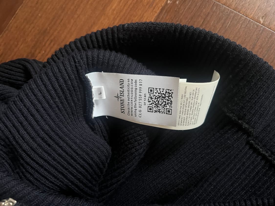 스톤아일랜드 리브드 니트 네이비 집업 (L) 상품이미지4