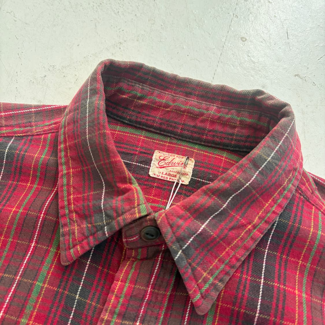 에드윈 빈티지 체크 플란넬 셔츠 L 상품이미지5