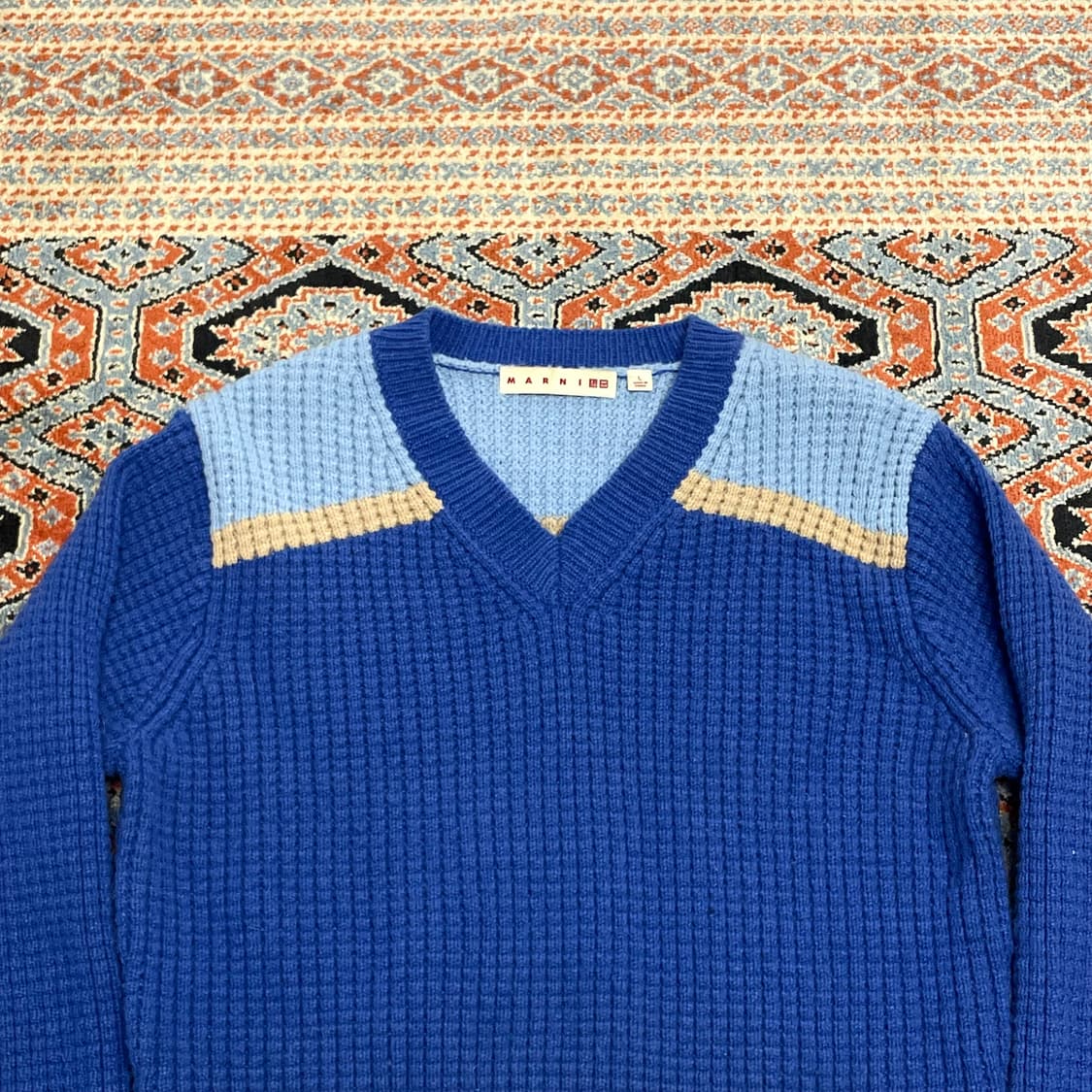 유니클로 마르니 블루 브이넥 니트 여성L 상품이미지2