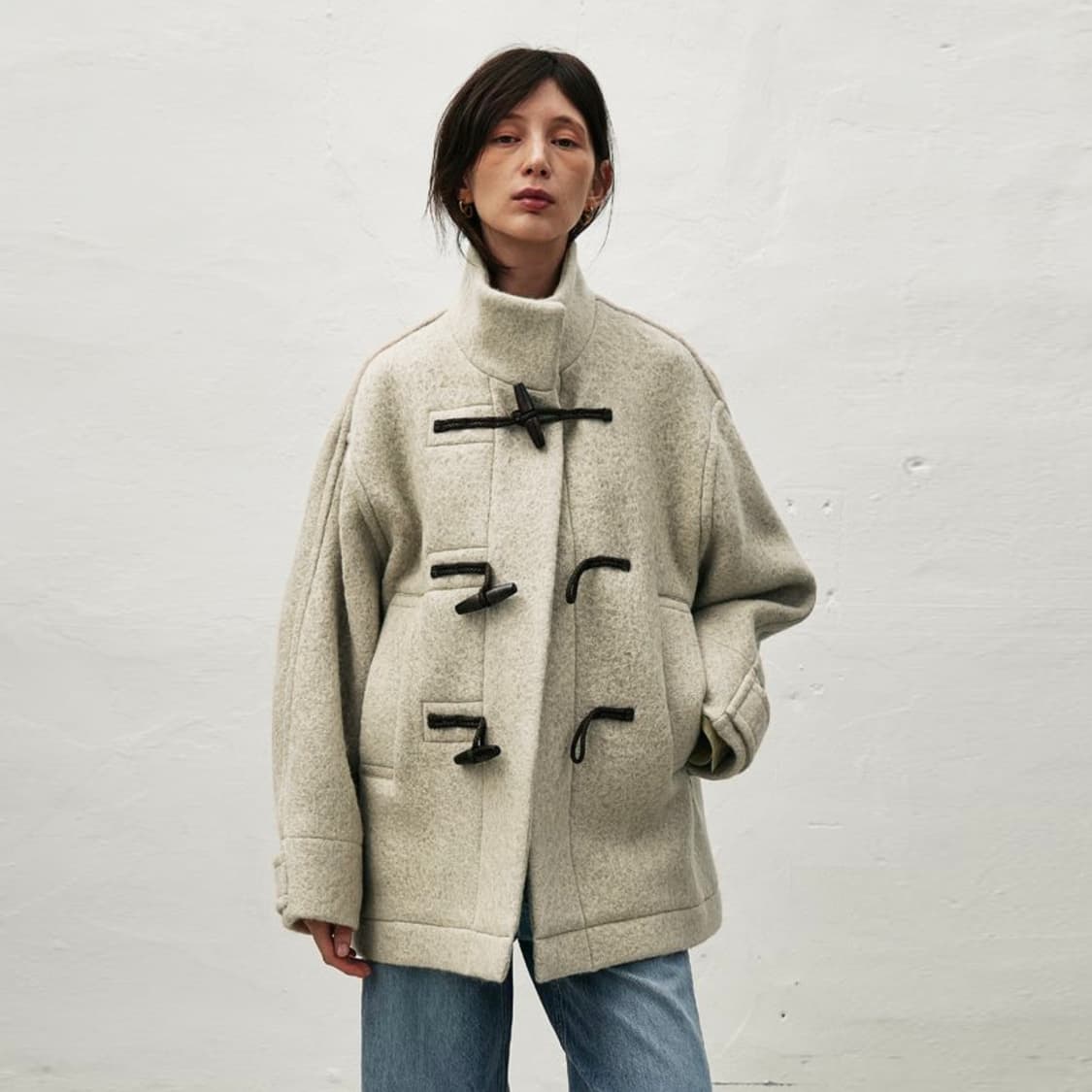 리파인드902(REFINED902) 헤어리 울 더플 하프코트 새상품  상품이미지2