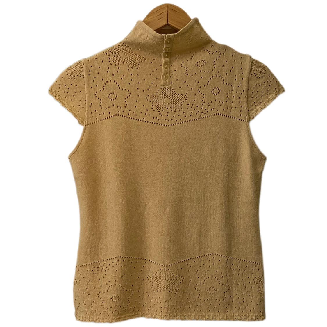 울 폴라 반팔 니트 상품이미지4