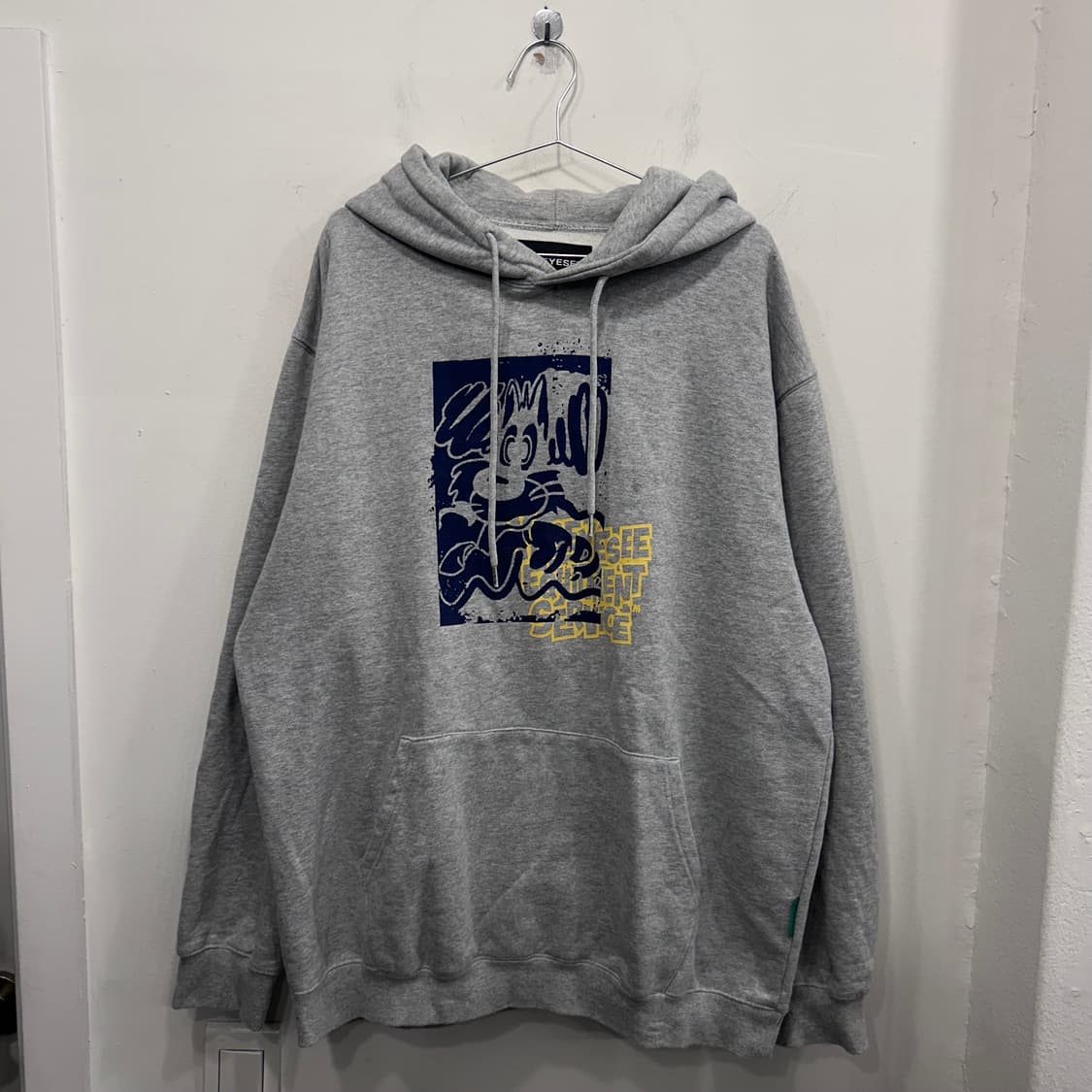 예스아이씨 울프 프린팅 오버핏 코튼 후드티 상품이미지2