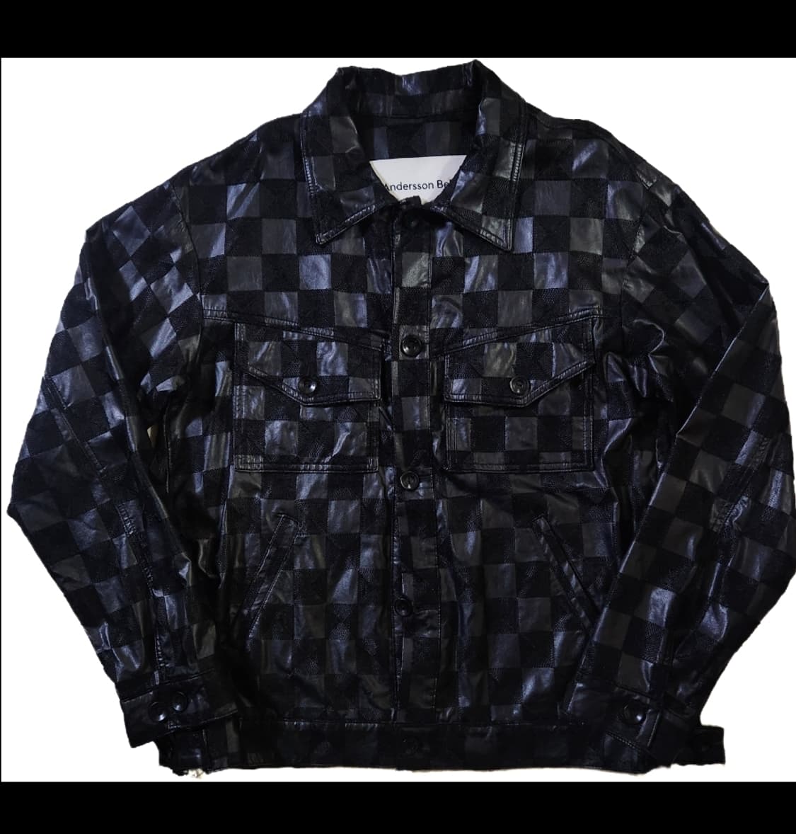 앤더슨벨 체커보드 트러커자켓 상품이미지1